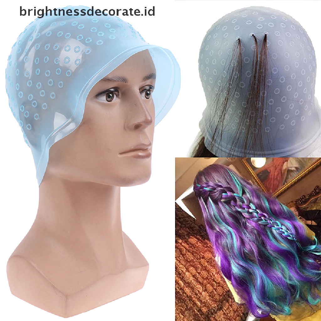 [Birth] Topi Pewarna Styling Rambut Silikon+Pengait Pewarna Warna Highlighg Dye Cap [ID]