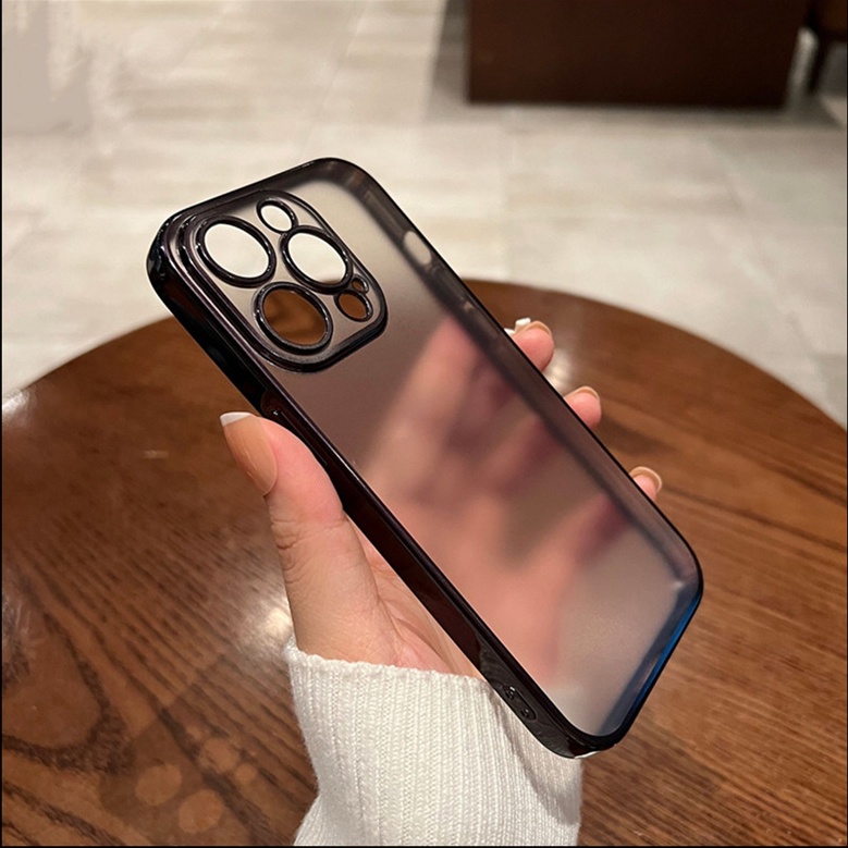 Premium matte TPU soft case iPhone 14 Pro Max14 Plus case Iphone13 11 12 Pro Max Kamera Mewah Sepenuhnya Tertutup shockproof protection phone case