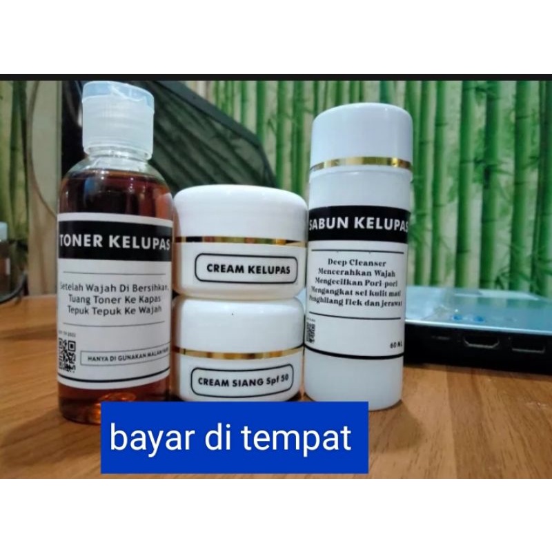 paket lengkap cream kelupas whitening cream farma