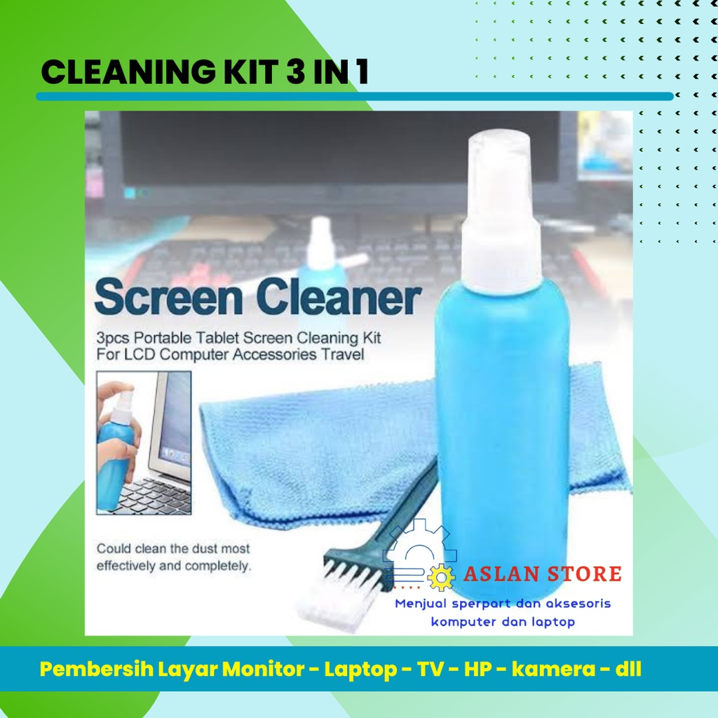 Cairan Spray Pembersih Layar Komputer,Tv,Laptop LCD Screen Cleaner Cleaning Kit