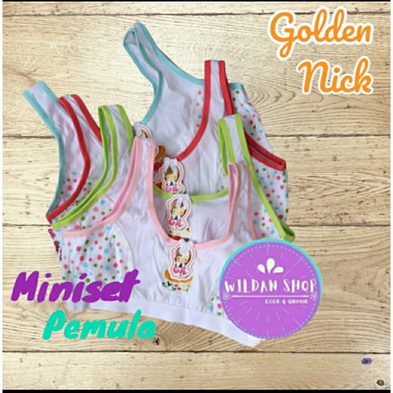 [ 3pc ] MINISET Golden Nick GN 2005 Polkadot | Miniset Remaja Perempuan Tali Lebar