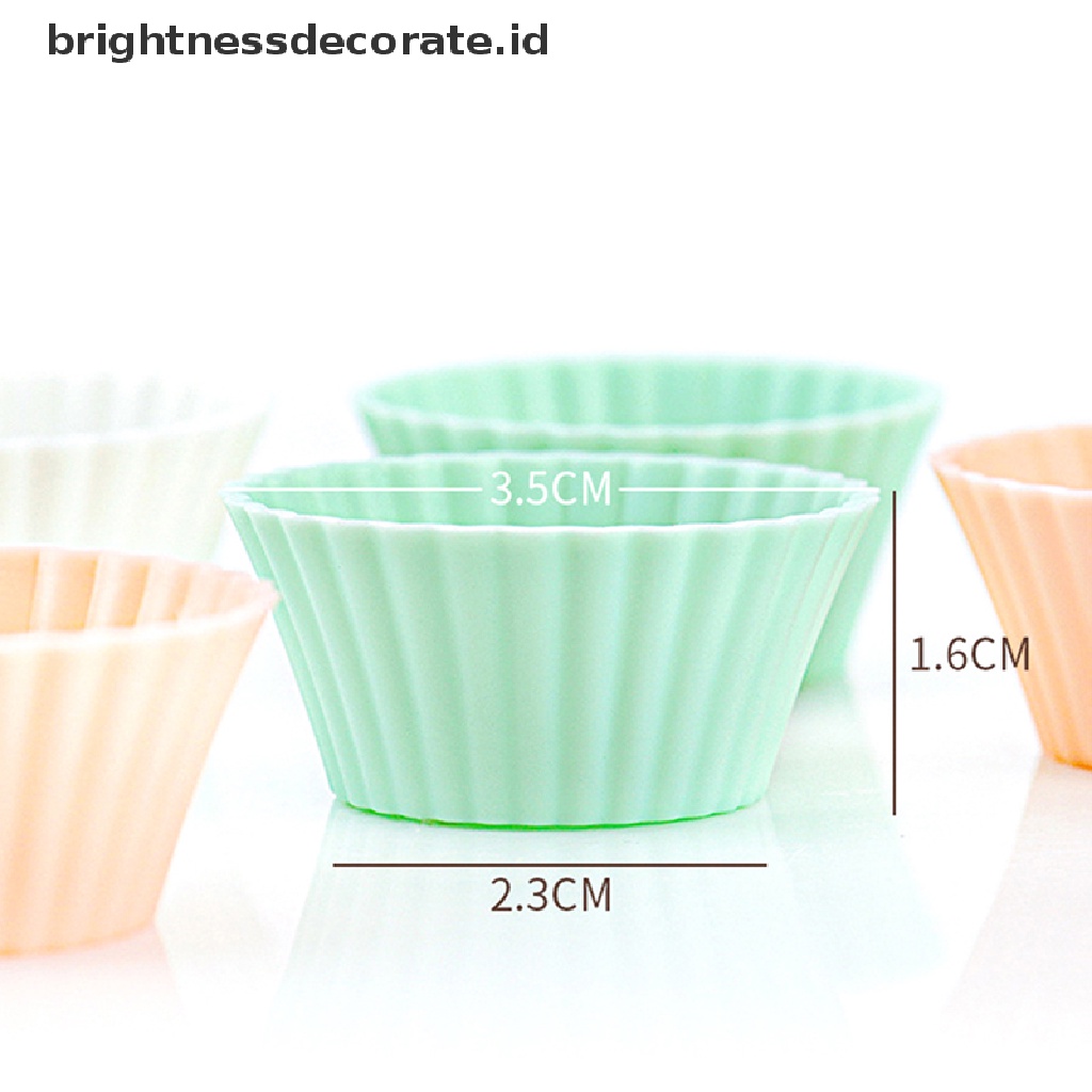 [Birth] 10pcs Cetakan Kue Silikon Bentuk Bulat Muffin Cup Mini Cake Cup Alat Dapur [ID]