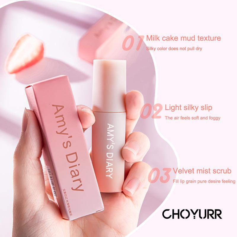 【COD】Lipstik Cream Velvet-Mist Matte Lip Clay Lumpur Bibir Tahan Lama Silky Matte Velvet Lip Glaze Korean Original Import-CH