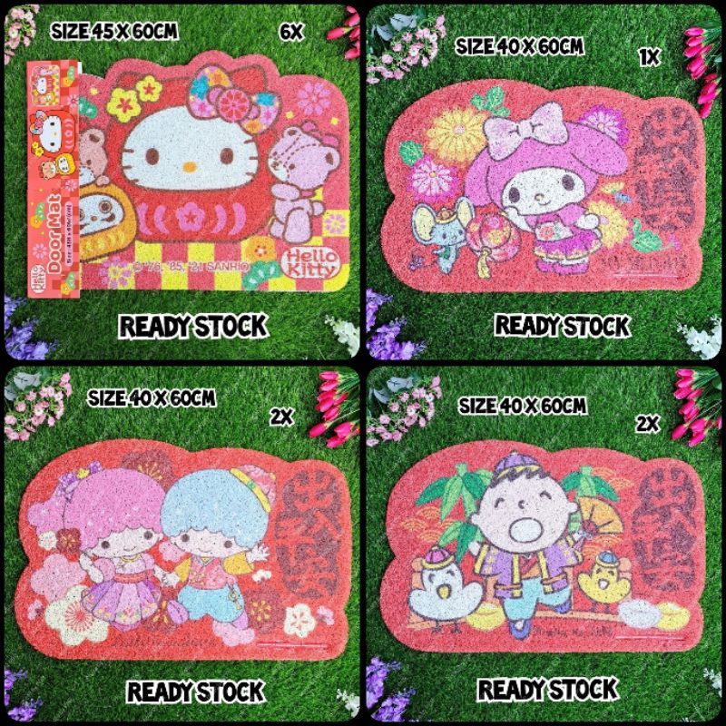 Keset Bihun Alas Kaki / Anti Slip Mat Merah CNY Sincia Imlek Lebaran 40-45 x 60cm Sanrio Karakter He