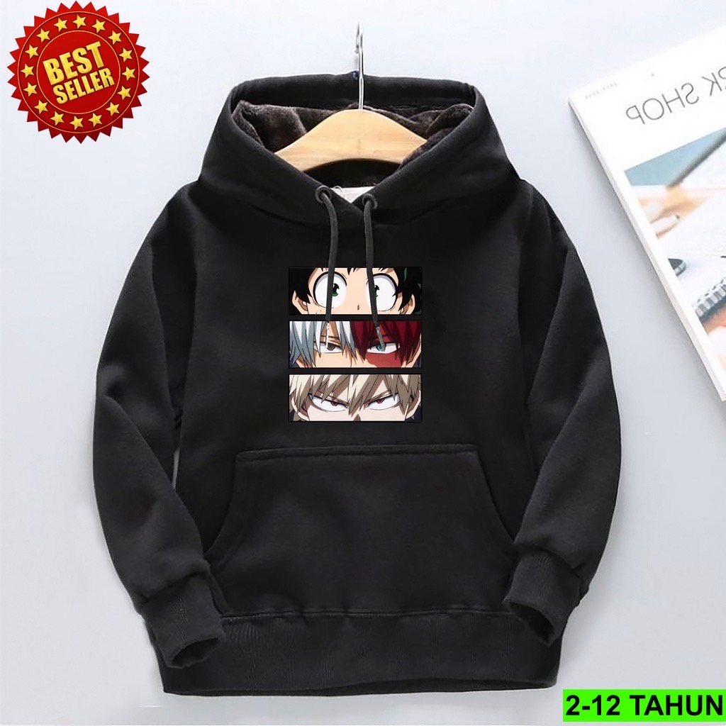 Jumper Hoodie Anak MY HERO ANIME II Jaket Hoodie Anak Viral II Sweater Hoodi Kids Sz M - XL ( Laki Laki &amp; Peremepuan )