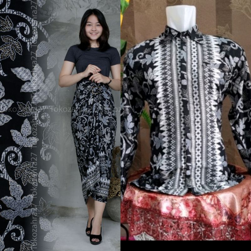 Couple Kemeja Batik Rok Lilit batik Lengan Panjang MOTIF PAYA