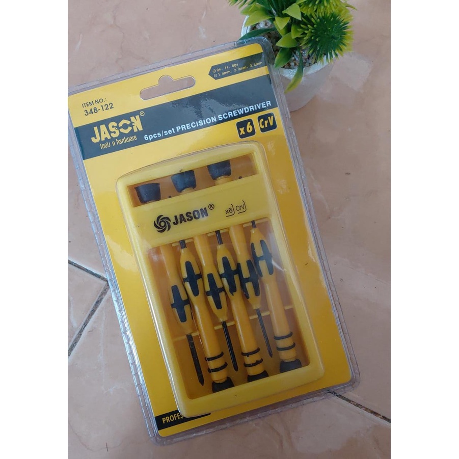 OBENG ARLOJI/ JAM CR-V KTK KUNING SET 6Pcs JASON (348-122)