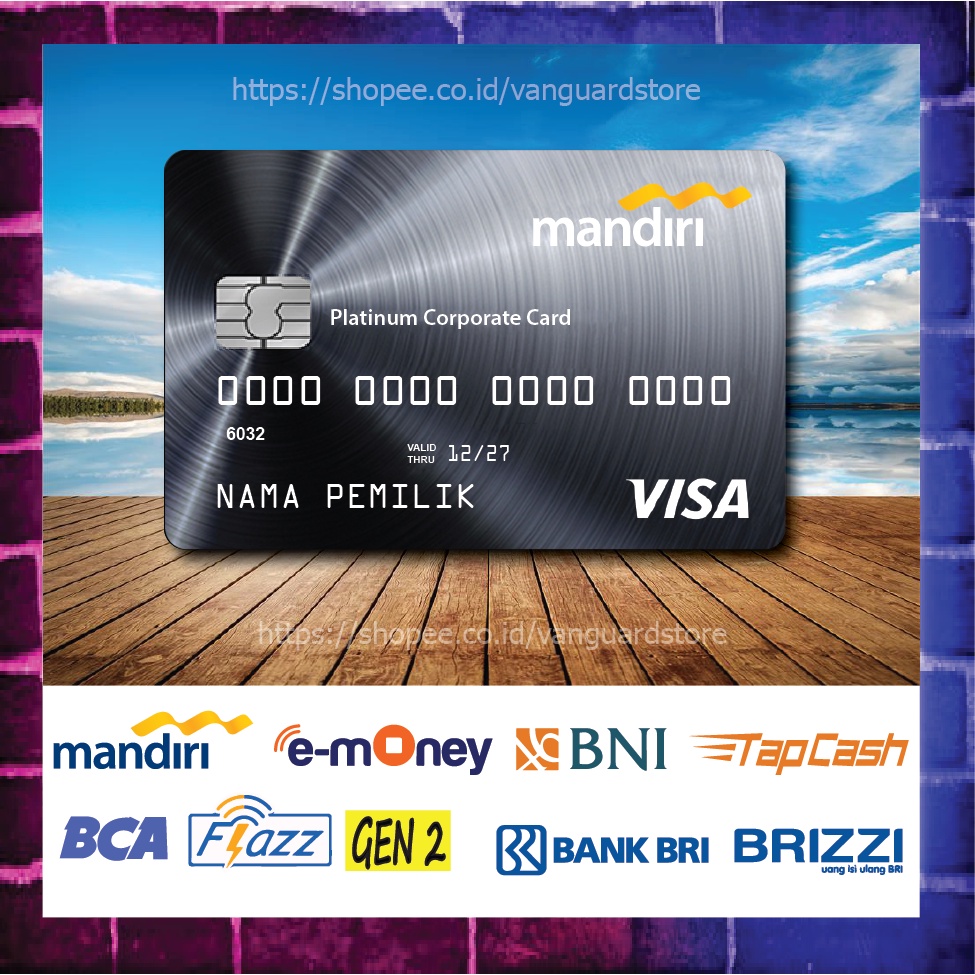 KARTU E MONEY E TOLL KARTU MANDIRI VISA PLATINUM DEBIT CREDIT EMONEY MANDIRI FLAZZ BCA BNI TAPCASH BRIZZI BRI - 1 SISI