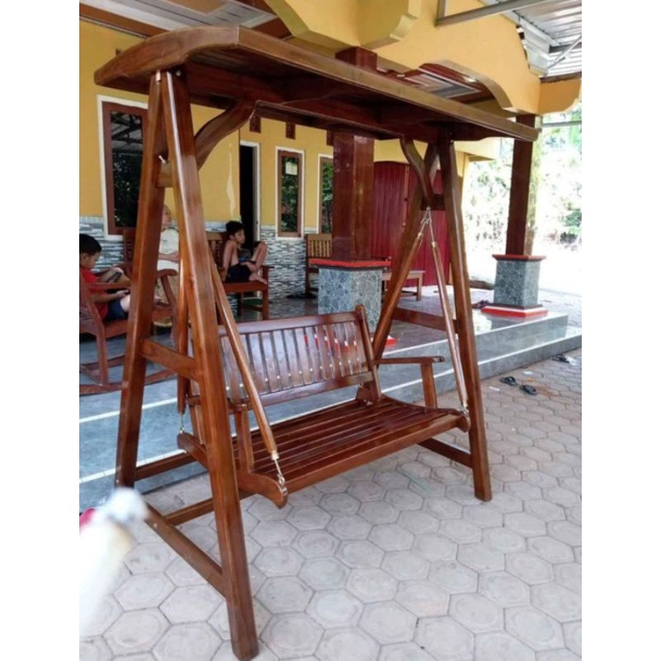 Ayunan Teras Jati - Kursi Ayunan Taman - Kursi Ayunan Jati Minimalis