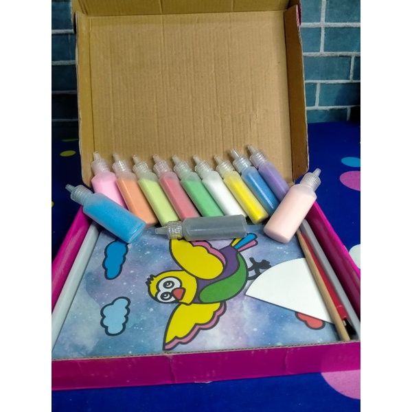 Jual Sand Painting Game 12 PASIR 24 GAMBAR Mewarnai Dengan Pasir Mainan