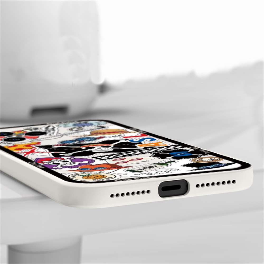 IPHONE Case Kompatibel Untuk Iphone14 Pro Max IPhone13 Pro Max IPhone11 IPhone12 IPhoneXR XS 6 6S 78 Plus SE 2020 One Piece Luffy Brook and the Devil Fruit Soft Silicone Phone Case Cover