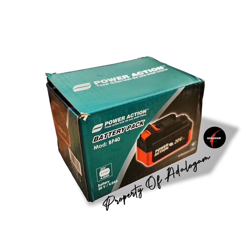 POWER ACTION Baterai Battery 20V 4.0 aH Cordless BP40