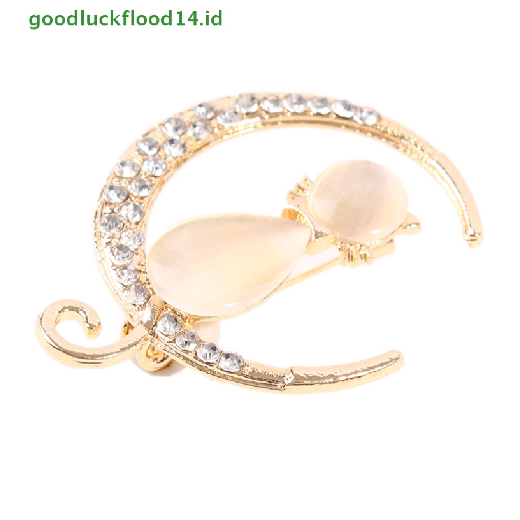 [GOOGFOUR] Bros Kucing Opal Berlian Imitasi Untuk Wanita Baroque Trendy Elegan Brooch Pin Hadiah [TOP]