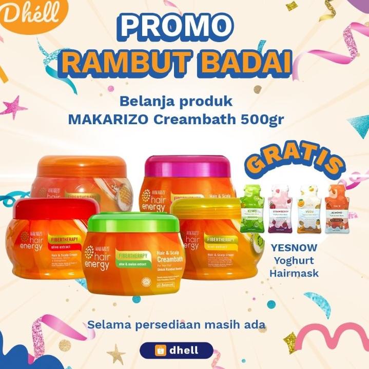 Termurah dan terbaik Makarizo Creambath 500gr / Makarizo Hair Energy Creambath 500gr / Makarizo Hair