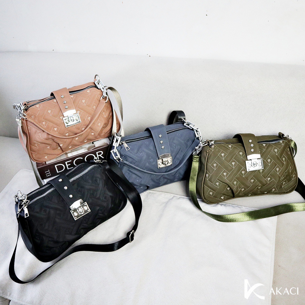 Akaci Shoulder Bag Bordir AK 01-6920 Tas Bahu bisa Selempang 2 Ruang Nilon Cocola Super