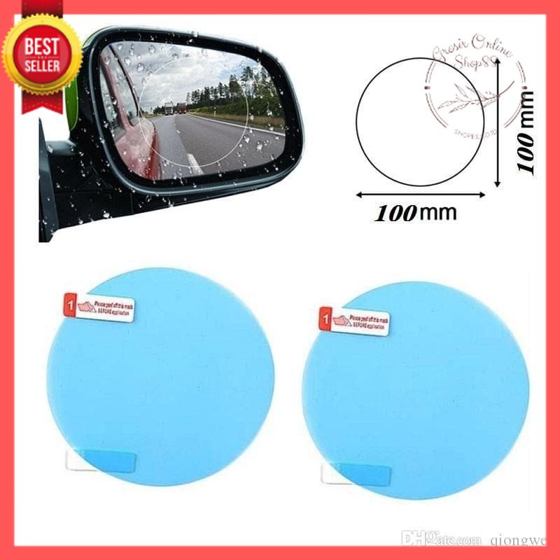 GOS -I315- Stiker Spion Kaca Mobil Anti Embun dan Air Waterproof - Sticker Bulat Kaca Spion Rainproof Waterproof 2 Pcs