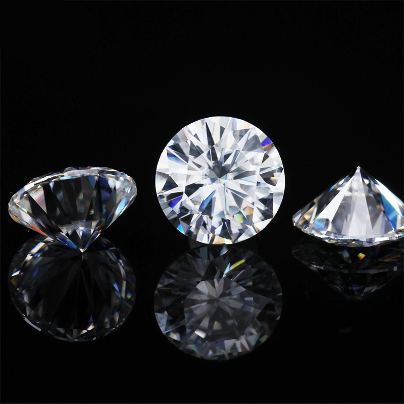 1ct (6.5mm) 0.5ct (5mm) Bentuk Bulat Moissanite Batu D-E-F Warna VVS1 Excellent Cut Loose Gemstone Pass Diamond Tester Sertifikat GRA Untuk Perhiasan DIY