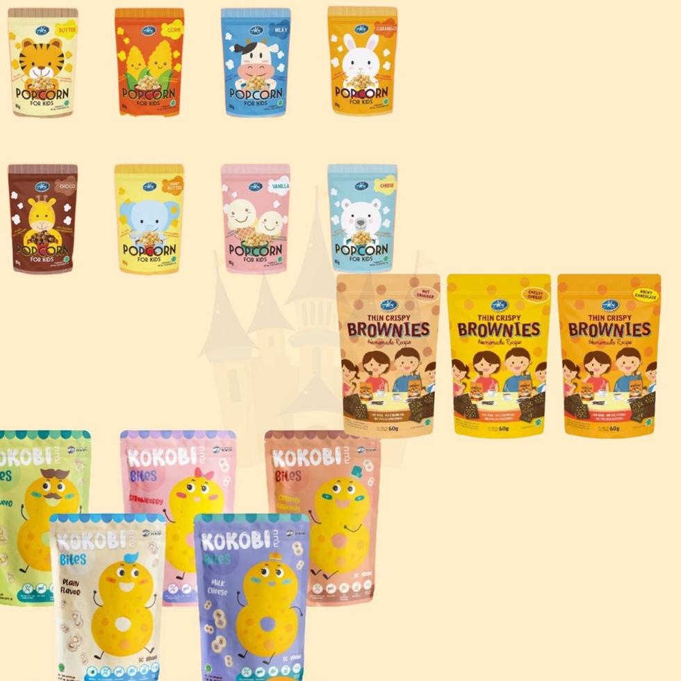 

Super Promo ★★★ Castle - Abe Food Camilan Anak PopCorn For Kids Thin Crispy brownies Kokobi Yummy Baked ™