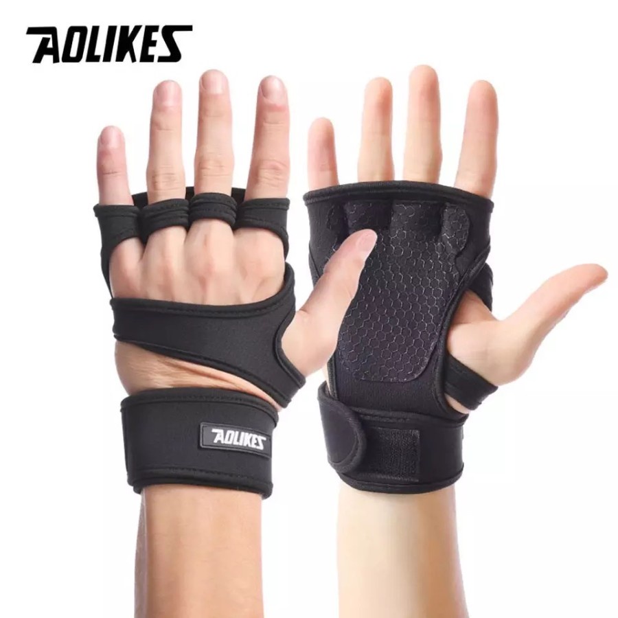 (COD) AOLIKES 118 Hand Wrap Strap Weight Lifting Wristband Sarung Tangan Angkat Besi Dumble Barbel