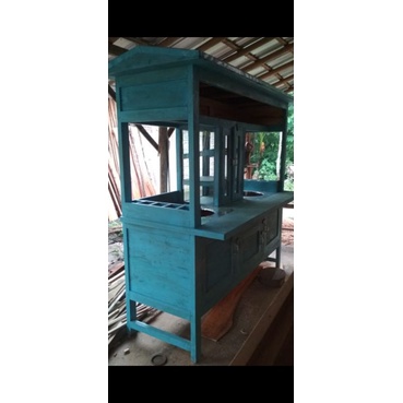 gerobak bakso warna biru,rombong mie ayam biru,bakso biru,mie ayam biru