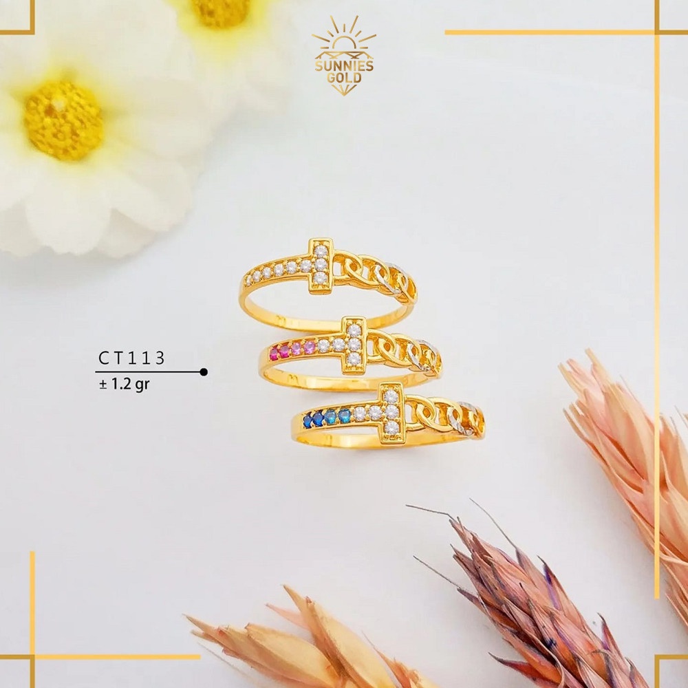 CINCIN EMAS ASLI KADAR 6K CINCIN EMAS WANITA MODERN ELEGAN CT 113