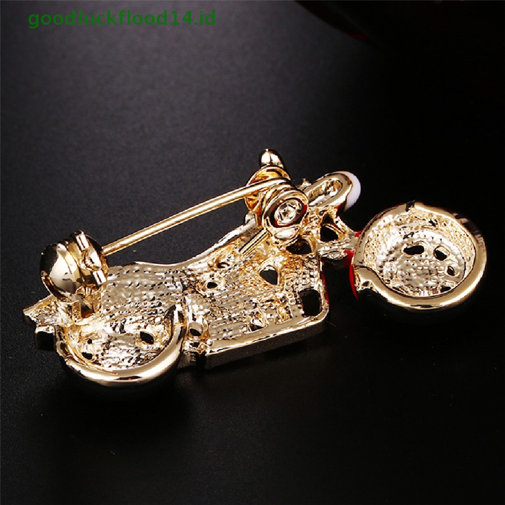 [GOOGFOUR] Enamel Motor Bros Pin Berlian Imitasi Kristal Jas Kerah Bros Perhiasan Hadiah [TOP]
