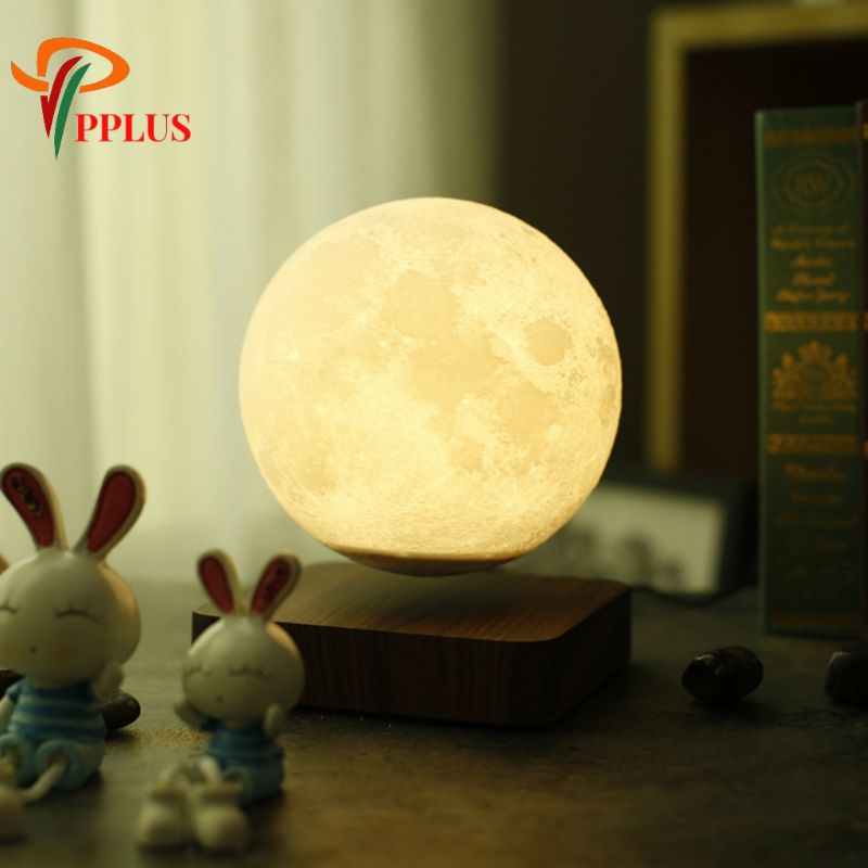 Lampu Tidur 3D Printed Moon Night Magnetic levitation Lampu dekorasi bentuk