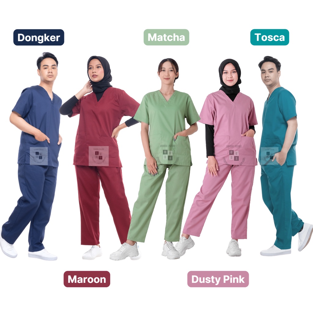 Baju OK / Baju Jaga / Scrub Medis Lengan Pendek  (PART 2) DOCHS MEDIC