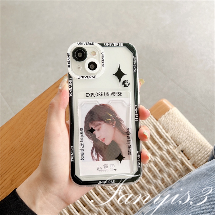 Realme C53 C55 10 C35 C33 C31 C30 C25Y C21Y C25 C25s C12 C21 C20 C20A C11 8i 8 C15 5 5i 5s 6i C3 Narzo 50i 50A Shining Star Card Holder Phone Case Bening TPU Soft Cover Pelindung