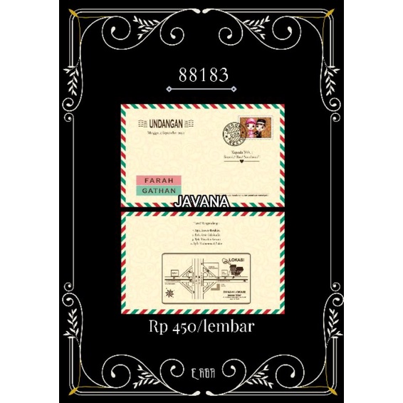 ERBA 88183 UNDANGAN NIKAH MURAH BLANGKO+PLASTIK PER PACK ISI 50 PCS