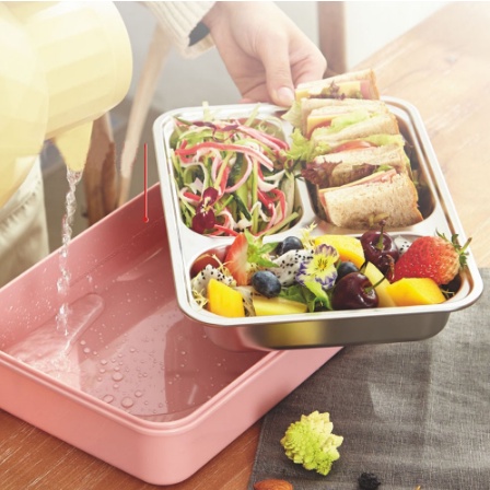 DEOSOFFICIAL -- KOTAK MAKAN STAINLESS STEEL LUNCH BOX + CHOPSTICKS TEDEMEI TERBARU KODE 6592