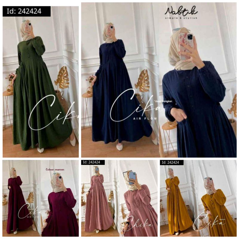 Gamis Cika Jumbo Rayon Busui / Gamis Wanita Terbaru / Gamis Kekinian