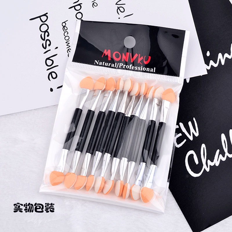 Sponge stick set chrome powder isi 10 pcs /spon eyeshadow / sponge stick / spon powder nailart 10pcs/kuas nail art/kuas eyeshadow