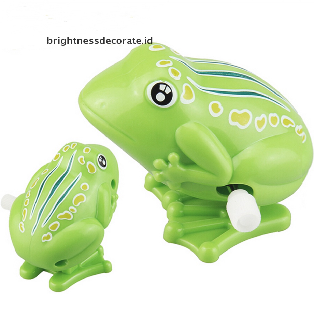 [Birth] 1pcs Wind up Frog Plastik Jumping Animal Mainan Jarum Jam Edukasi Klasik [ID]