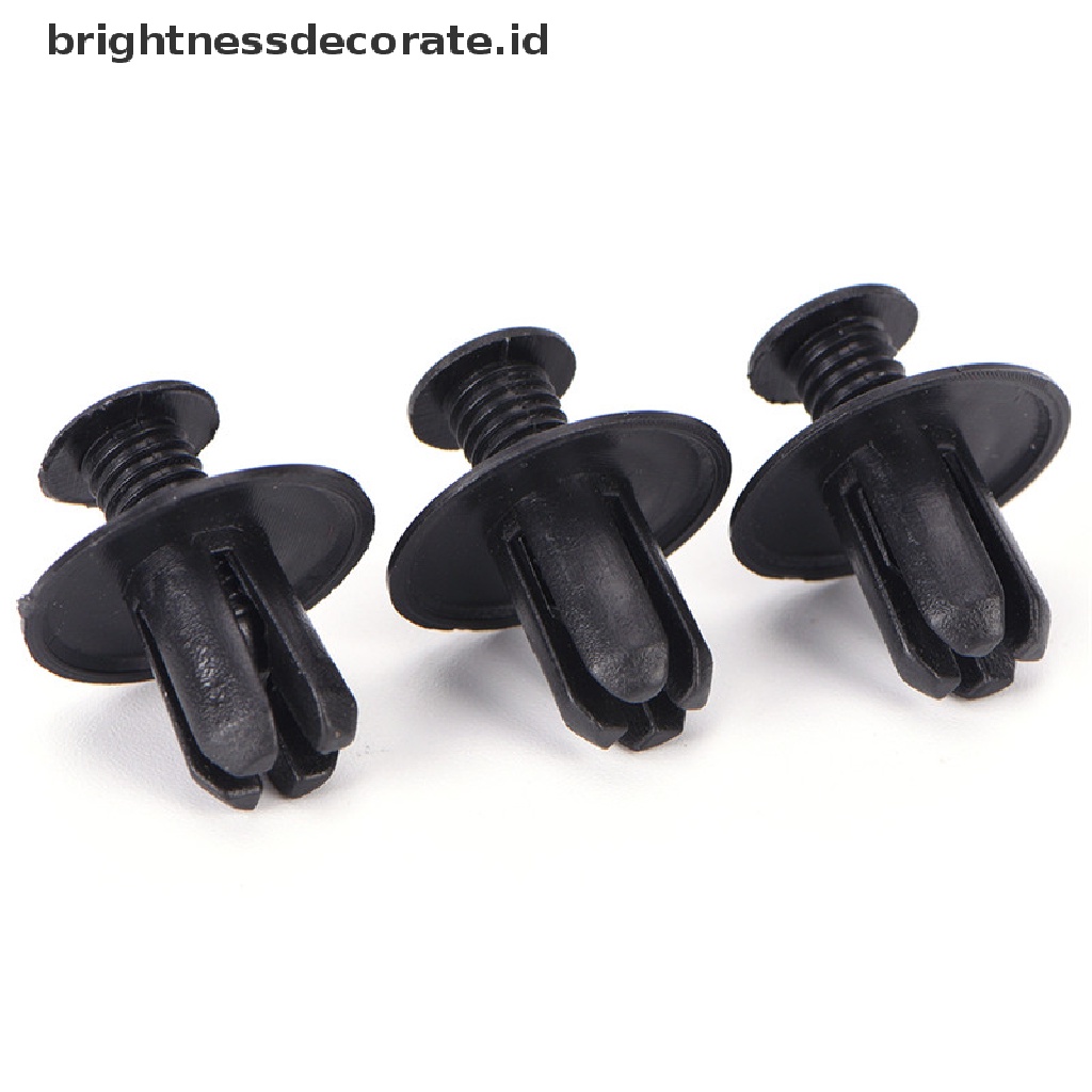 [Birth] 50pcs 8mm Auto Car Bumper Fender Holder Push Hitam Plastik Klip Pengikat [ID]