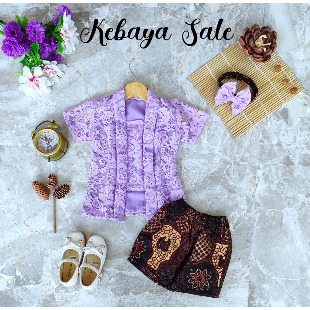 KEBAYA KUTUBARU SALE ANAK WARNA LAVENDER USIA 10 TAHUN/ KEBAYA NEWBORN / BAJU KEBAYA / BAJU PHOTOSHO