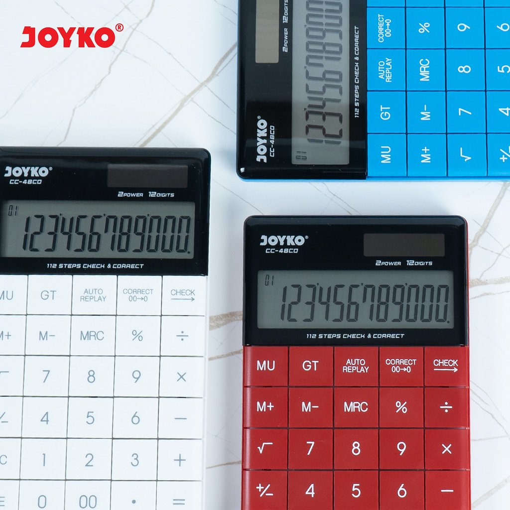 

Terlaris ✨ - Calculator Kalkulator Joyko CC-48CO 12 Digits Check Correct3.1.23