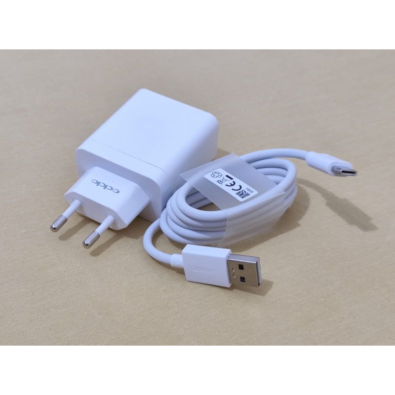 CHARGER SUPER VOOC 33W KABEL TYPE C FOR OPPO A74 / A76 / A77S / A95 / A96 / RENO 7 4G / RENO 8 4G