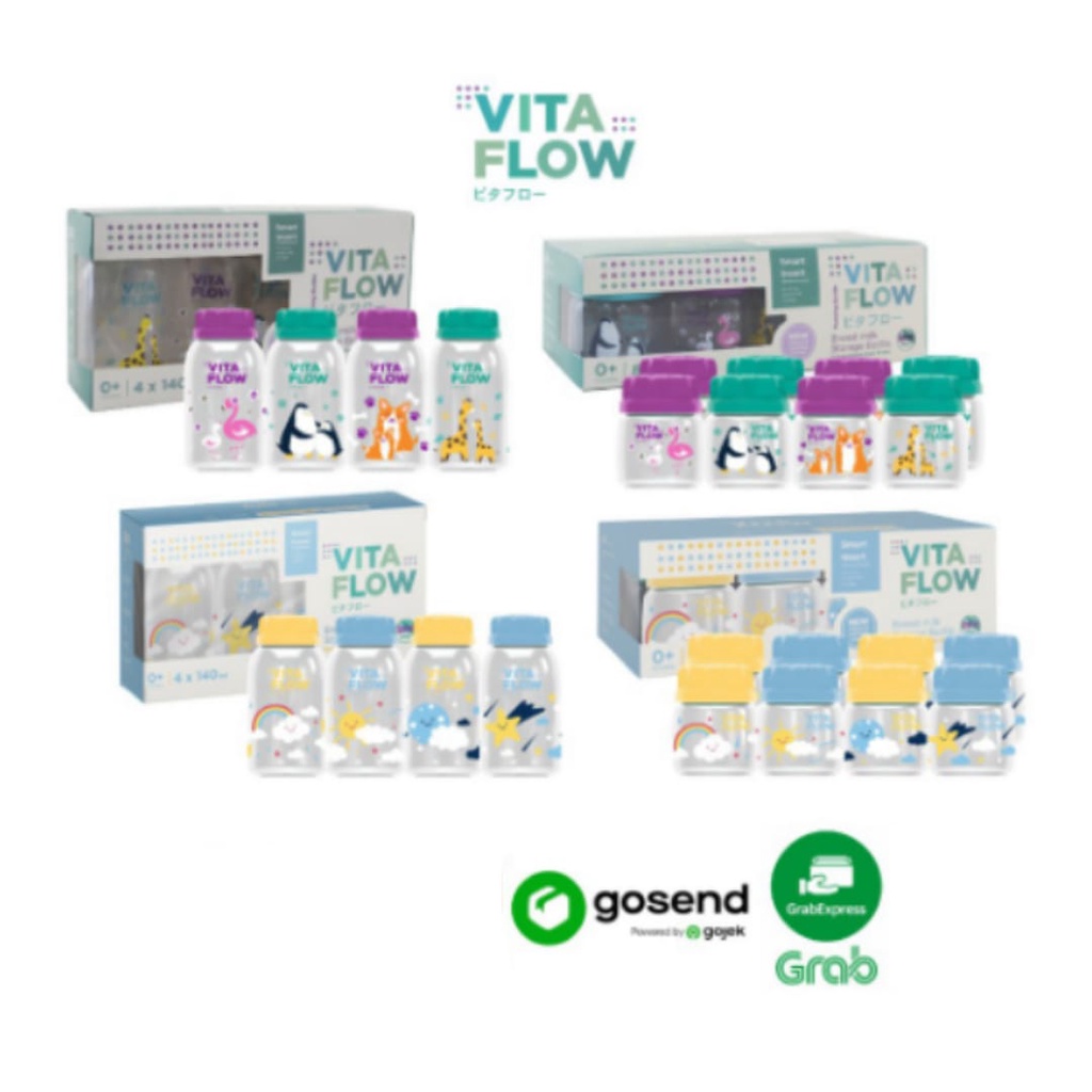 Vitaflow Botol Penyimpanan ASI ukuran 140ml &amp; 60ml