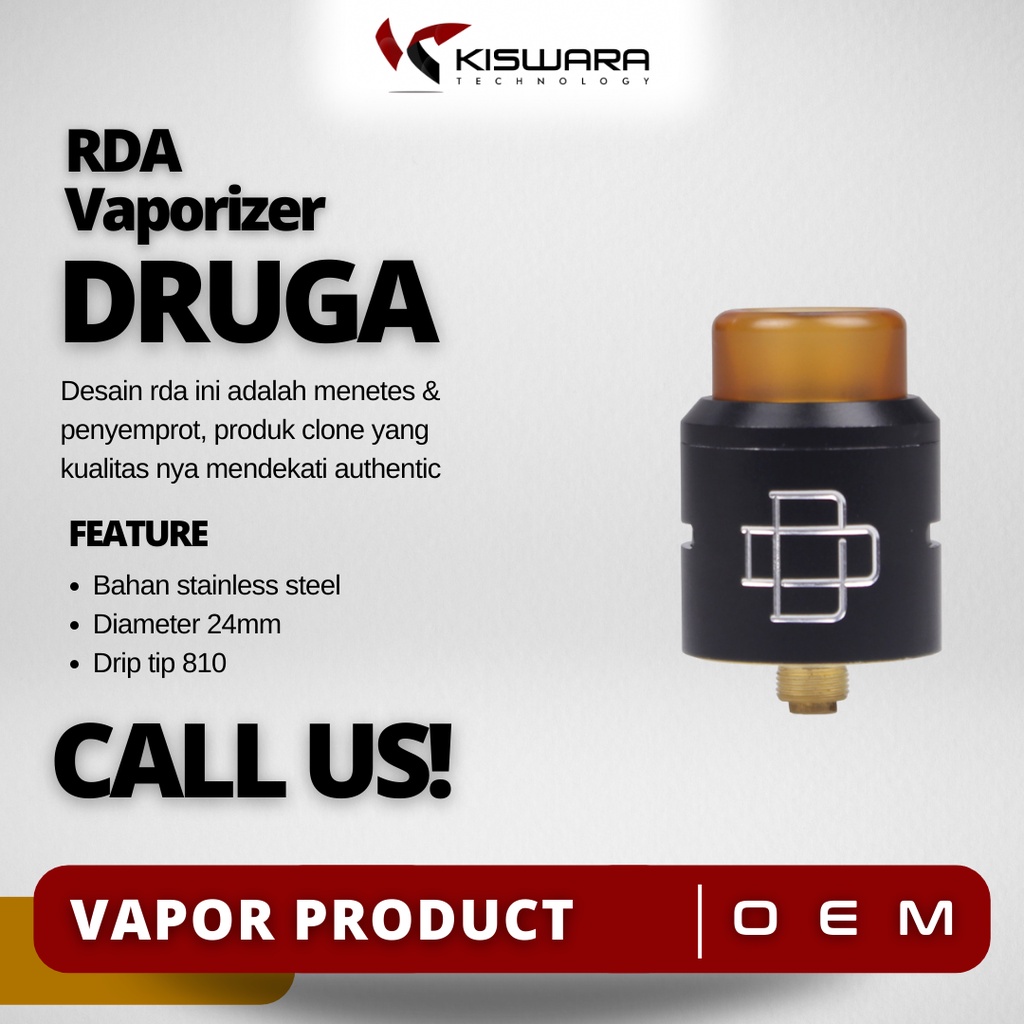 Druga 24 RDA Atomizer  [Clone] - BLACK