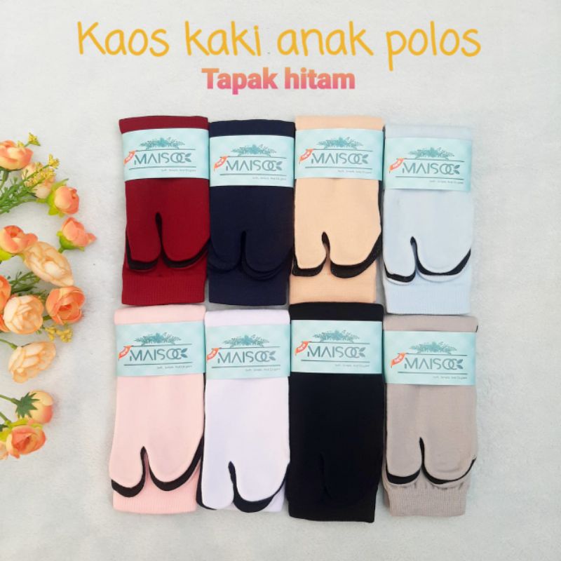 MAISOCK Kaos Kaki Anak Polos Premium (tapak hitam computer)