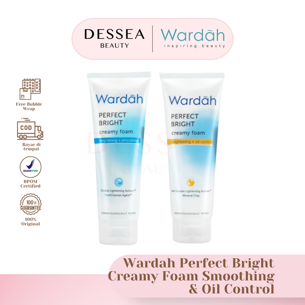 Jual Bpom Wardah Perfect Bright Creamy Foam Facial Wash Smooth Oil