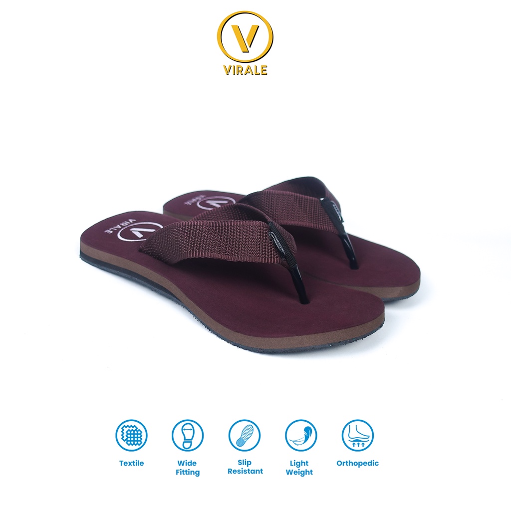 Sandal Jepit Pria - Sandal Jepit - Sandal Pria - VIRALE 201 COKLAT