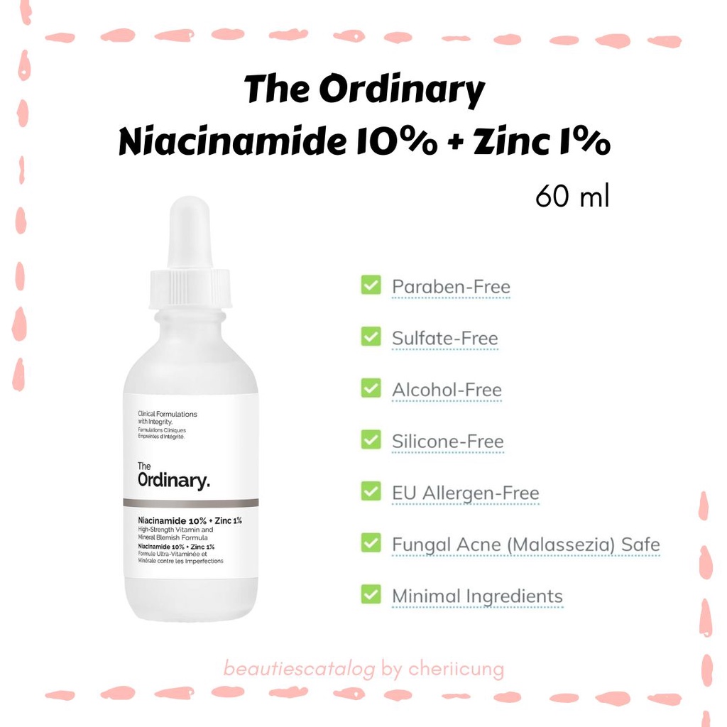 THE ORDINARY Niacinamide 10% + Zinc 1% 60ml / the ordinary niacinamide