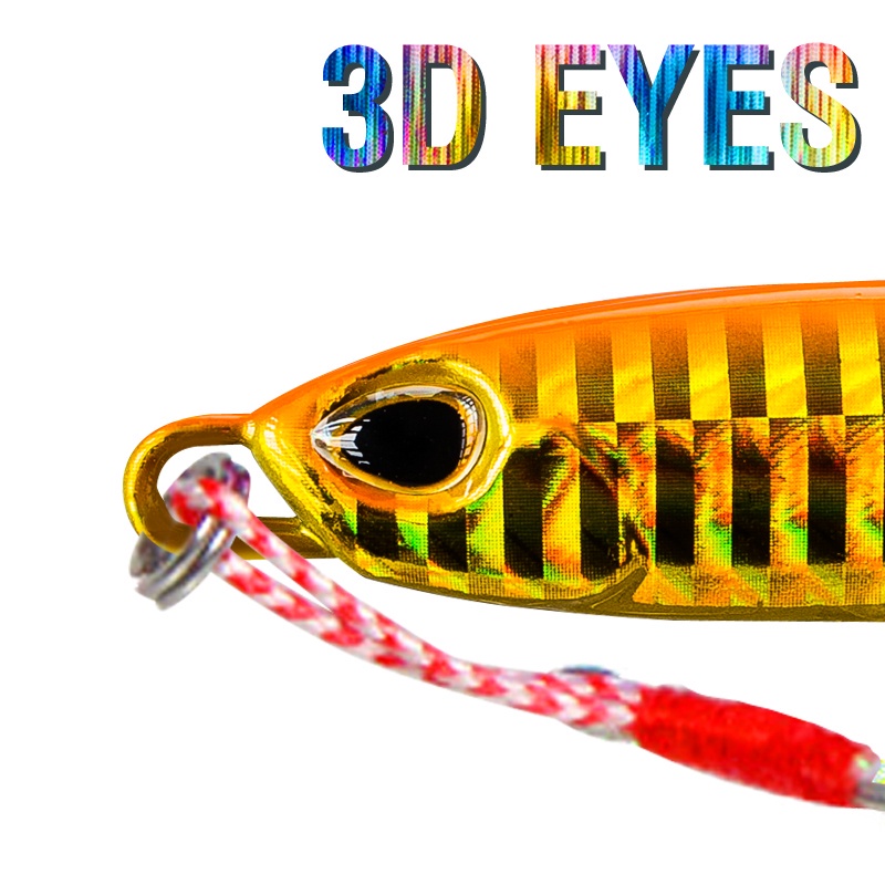 16g/32g Metal Jig Umpan Pancing 1PCS 3D Mata Memancing Umpan Jigging Lure Memancing Aksesoris Treble Hook Double Fishing Ring 6warna Troli Umpan Jigging