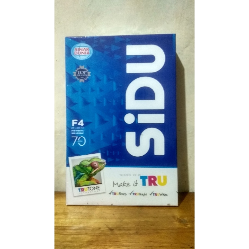 

KERTAS HVS FOTOCOPY/PRINT SIDU F4 70 GSM