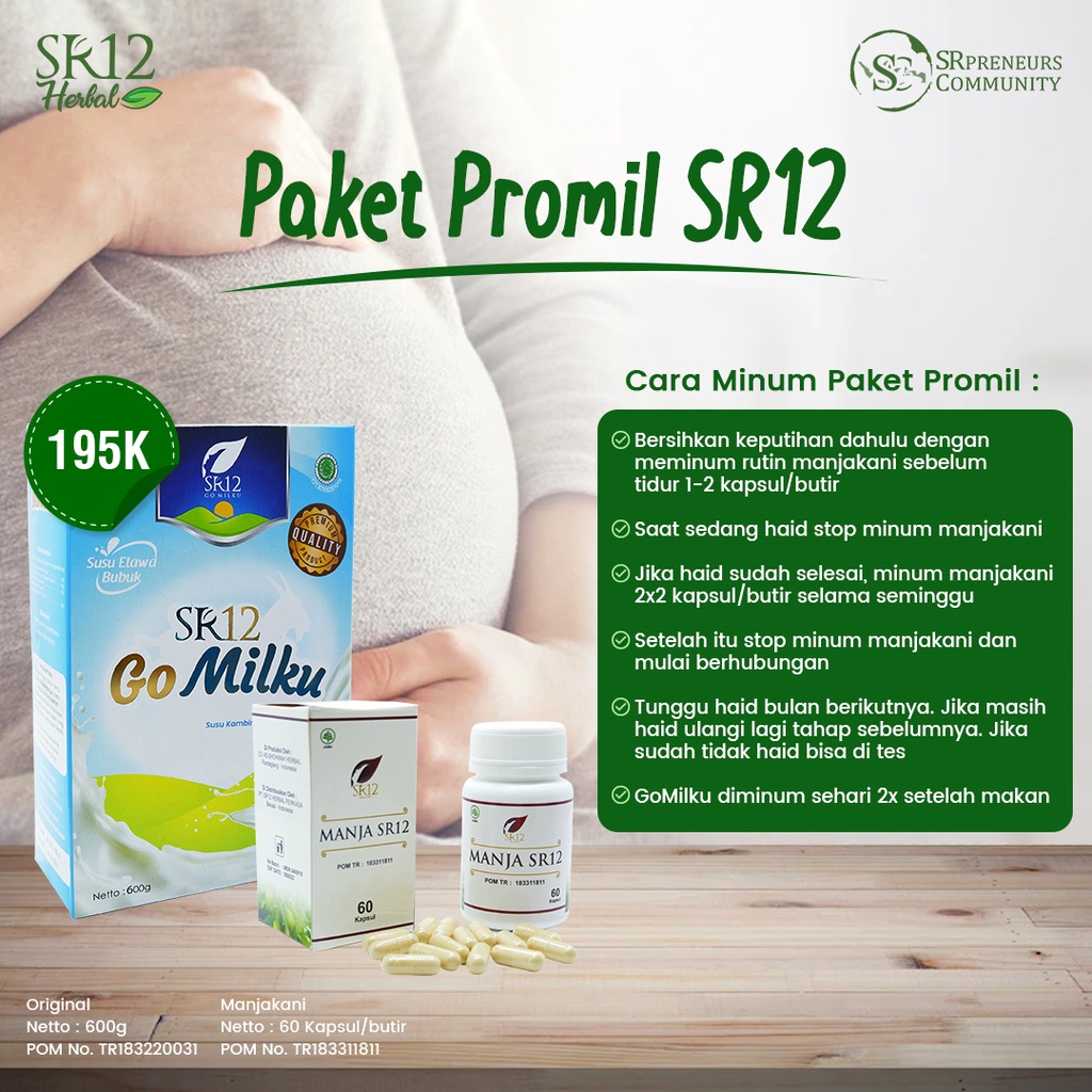 SR12 PAKET PROMIL GOMILKU/ PROGRAM KEHAMILAN / MEMBANTU MEMPERCEPAT PROSES KEHAMILAN