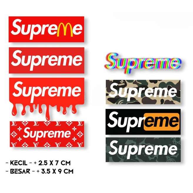 Stiker Logo Brand SUPREME Hype Sticker Motor Mobil Unik Anti Air Luntur Sticker Untuk HP Helm Lemari