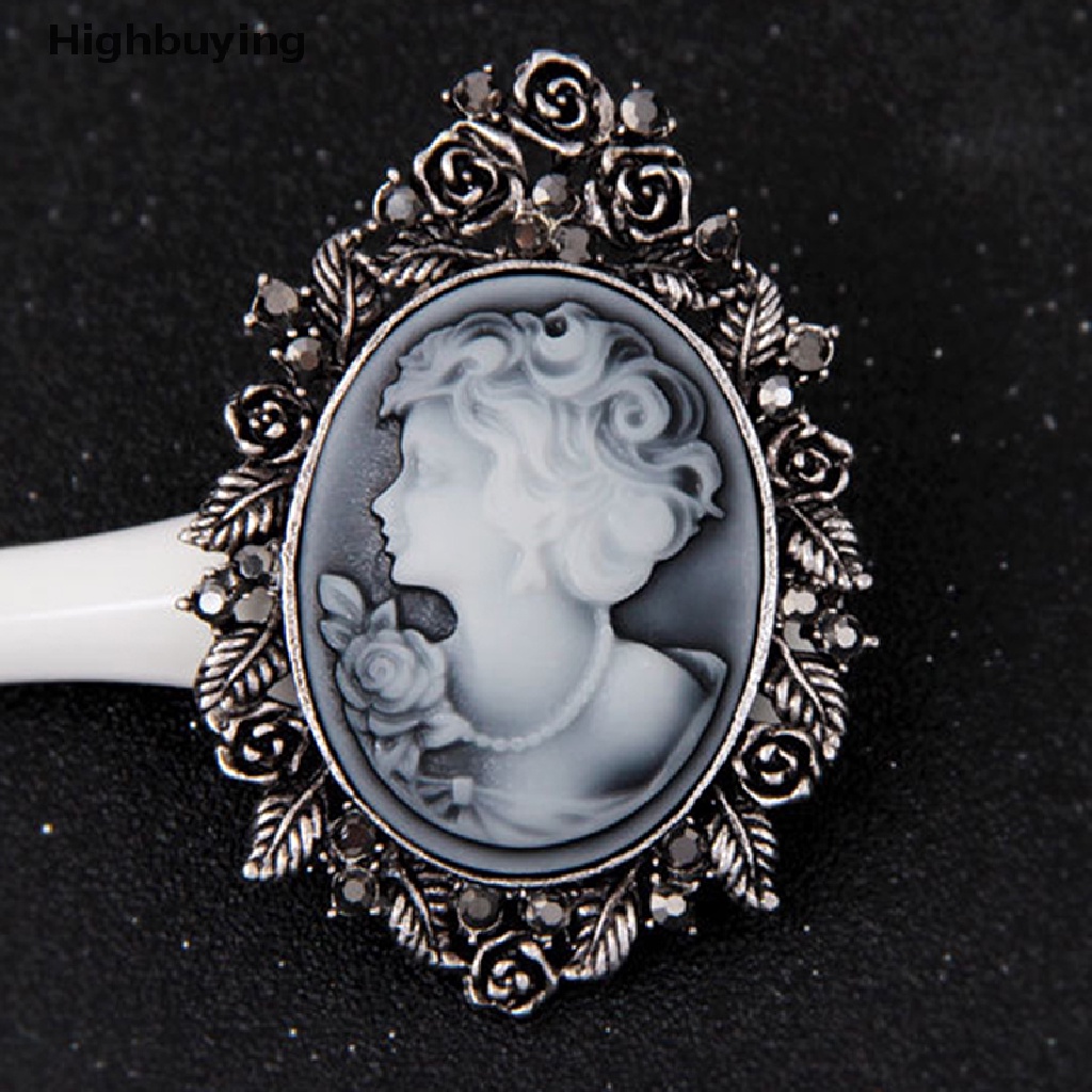 Hbid 1X Vintage Cameo Victorian Style Kristal Pesta Pernikahan Wanita Liontin Bros Pin Glory