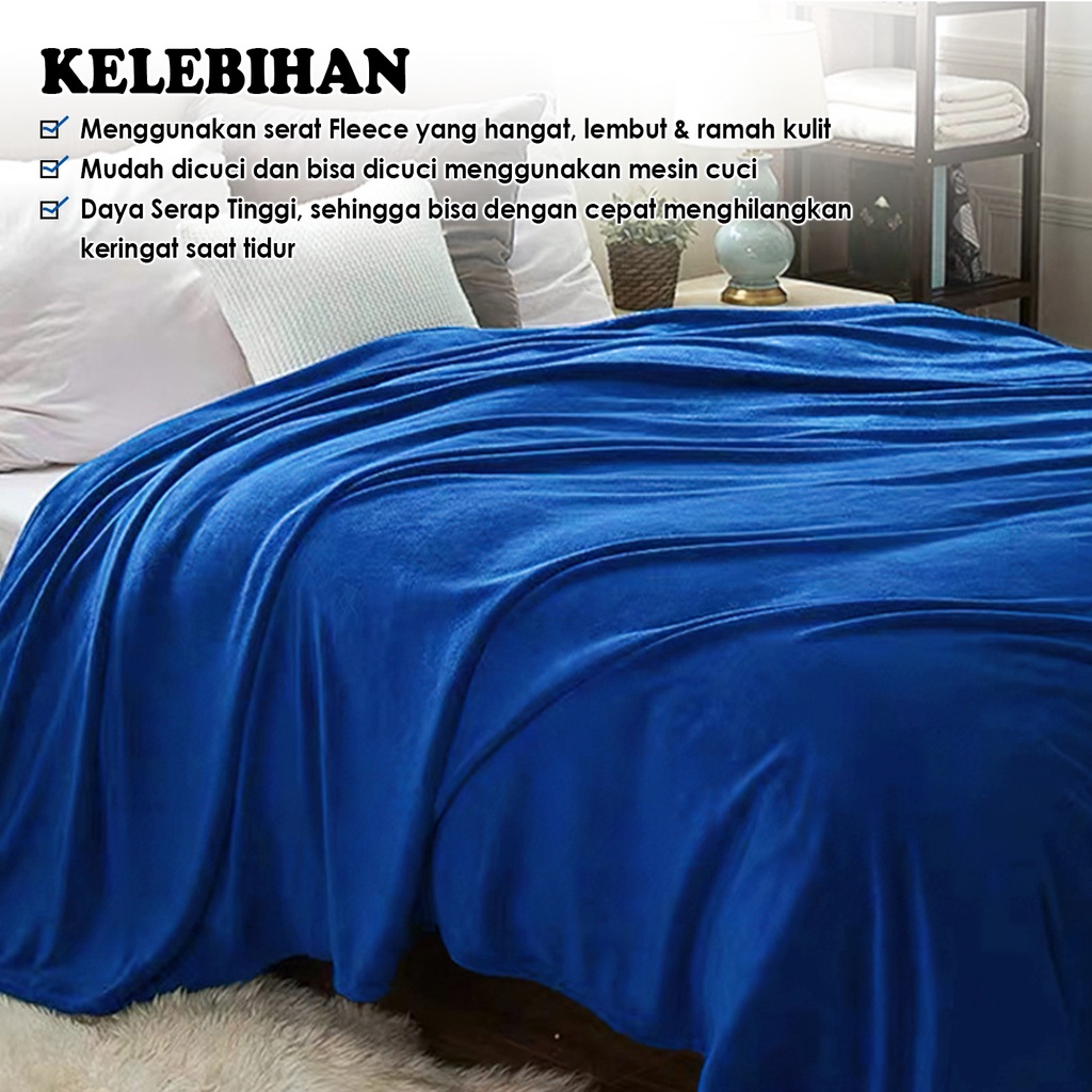 Partyhouse HK510 Selimut Bulu Halus Polos Selimut Bulu UKuran 150x200cm Selimut Bulu Halus Terpopuler